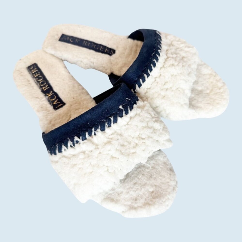 JACK ROGERS Emily Sherpa Open Toe Slipper Size 5
